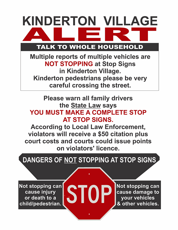 Kinderton Alert Stop Sign